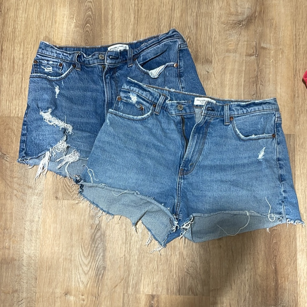 Abercrombie & Fitch Curve Love High Rise Mom Shorts 2 pair